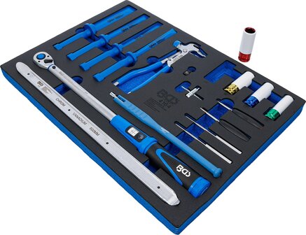 Modulo per carrelli portautensili 3/3: utensili speciali per riparazione pneumatici 18 pz