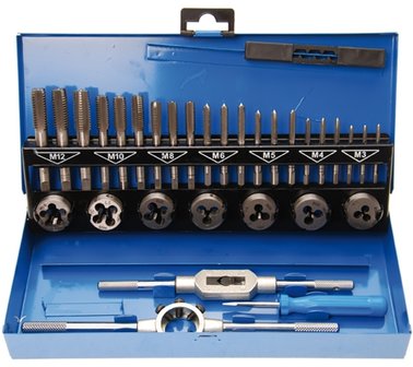 Set maschi e filiere M3 - M12 32 pz