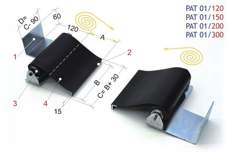 Tenda a rullo per tornio mandrini 3000mm, -5kg