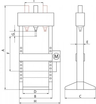 Pressa idraulica manuale 50 tonnellate