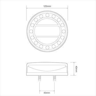 Fanale posteriore 12 24V 4 funzioni 125mm LED