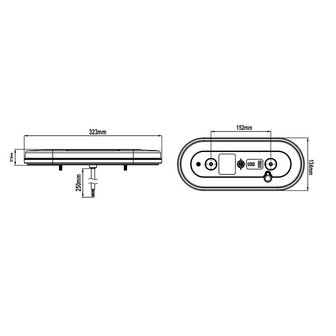 Fanale posteriore 6 funzioni 323x134mm 54LED 54LED sinistra