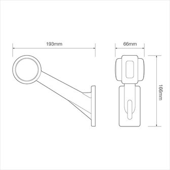 Fanale di larghezza 12 24V rosso bianco 166x193mm LED sinistro