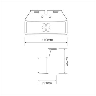 Lampada di segnalazione 12/24V bianco 110x40mm LED 110x40mm con supporto