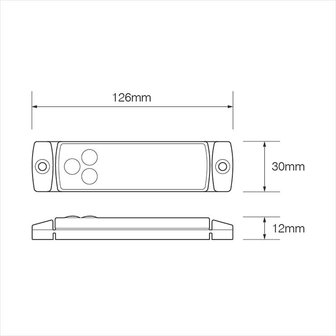 Lampada di segnalazione 12 24V bianco 126x30mm LED
