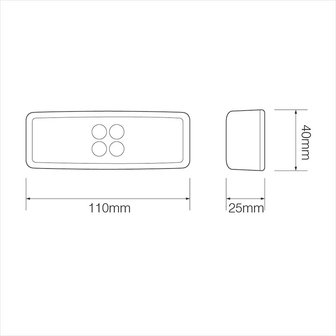 Lampada di segnalazione 12/24V bianco 110x40mm LED 110x40mm