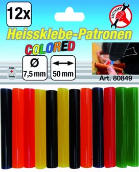 12 stick di colla colorata in 12 pezzi, 7,5 mm