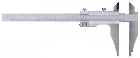 Righello scorrevole sinistro, ganasce superiori e inferiori, acciaio inox