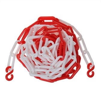 Catena restrizione catena in plastica rosso/bianco 5M
