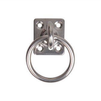 Occhiello con girevole e anello, 33x38x6mm, acciaio inox AISI 316, 4 fori