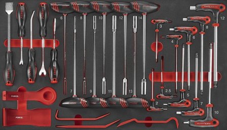 Carrello Jumbo nero a 8 cassetti con 610 pezzi di utensili (EVA)
