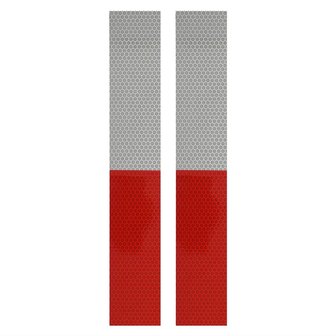 Nastro riflettente 5x30cm rosso/bianco set di 2 pezzi