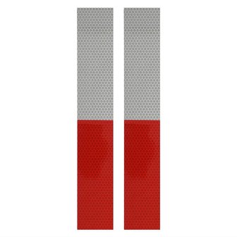 Nastro riflettente 5x30cm rosso/bianco set di 2 pezzi