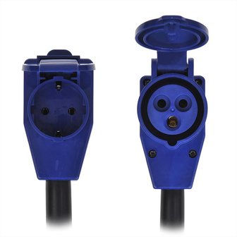 Cavo prolunga 40cm da spina Schuko a controspina CEE angolata + presa Schuko