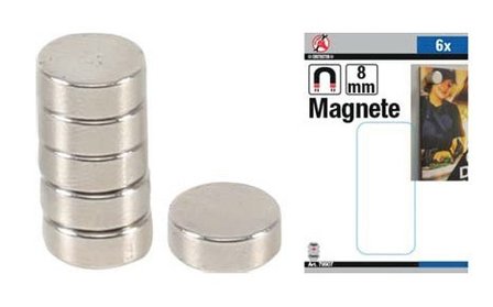 Serie di magneti extra forte &Oslash; 8 mm 6 pz