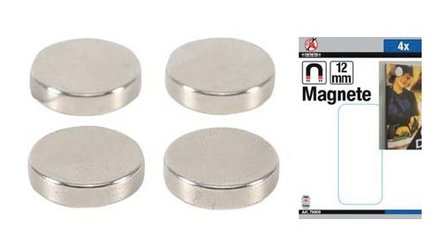 Serie di magneti extra forte &Oslash; 12 mm 4 pz