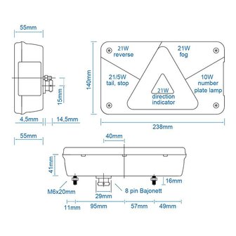 Fanale posteriore sinistro Aspock Multipoint V