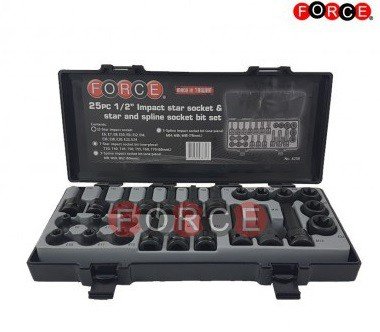 1/2 Set di bussole Torx e Spline da 25 pezzi