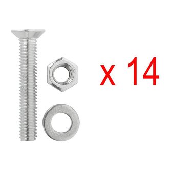 Set di binari di fissaggio in alluminio 2x60cm 6 pezzi
