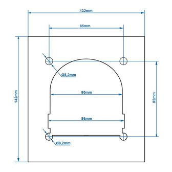 Piastra di montaggio per occhiello singolo 142x132mm x2 pezzi