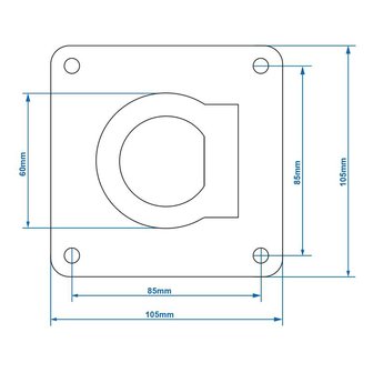 Occhiello di ancoraggio singolo 105x105mm