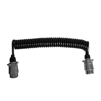 Cavo a spirale 4 5 m con 2x spina 7 poli in metallo