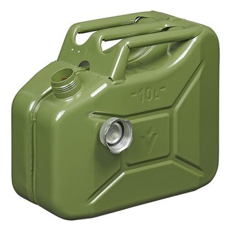 Jerrycan 10L verde metallo con tappo a vite magnetico