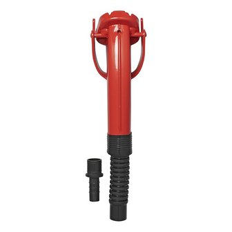 Beccuccio erogatore flessibile rosso in metallo adatto per benzina gasolio