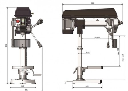 Trapano radiale diametro 16mm