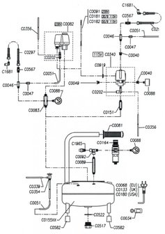 Compressore aerografo a bassa rumorosita 8 bar, 9 litri