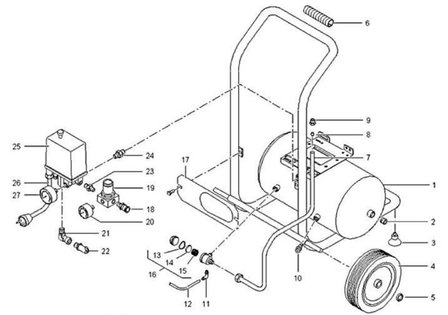 Tubo flessibile compatto per compressori da 10 bar, 10 litri