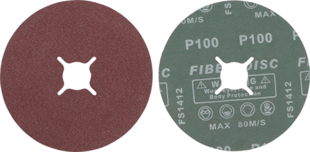 Set di dischi abrasivi in fibra  grana 100  corindone  10 pz