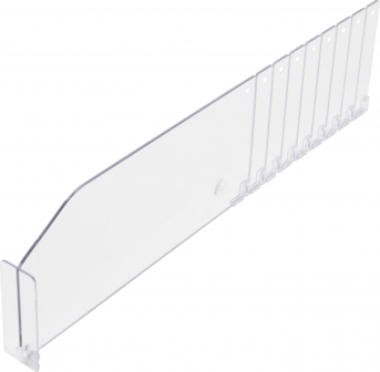 Separatore in plastica trasparente 285 / 480 x 60 mm