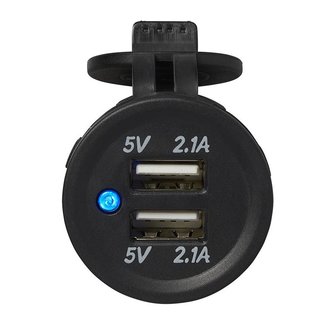Scatola da incasso USB doppia tipo A 2x2100mA 12V 24V