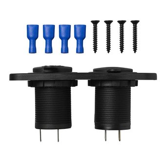 Kit da incasso: presa DIN + porta USB doppia tipo A 2x2100mA
