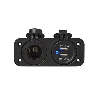 Kit da incasso: presa DIN + porta USB doppia tipo A 2x2100mA