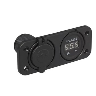 Kit da incasso: voltmetro 6-30V + porta USB doppia tipo A 2x2100mA