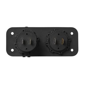 Kit da incasso: voltmetro 6-30V + porta USB doppia tipo A 2x2100mA