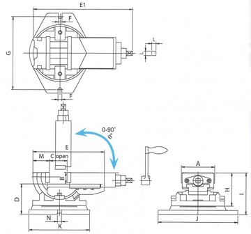 Morsetto macchina meccanico a 2 assi 160mm