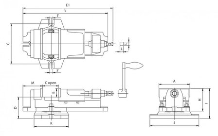 Morsetto per fresatura meccanica pesante 204mm