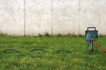 Presa da giardino con spiedo di terra IP44 2-gang 1,4m H07RN-F 3G1,5