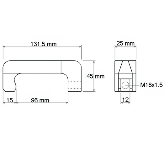 Gancio per estrattore iniettore, 12 mm