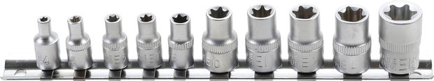 Serie di bussole profilo E 6,3 mm (1/4) / 10 mm (3/8) E4 - E16 10 pz