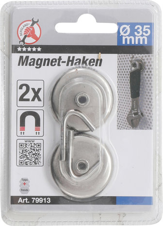 Gancio magnetico rotondo Ø 34 mm 2 pz 3,5 kg