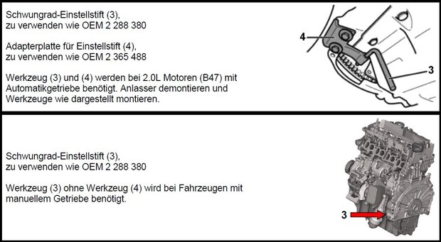 Serie di utensili per regolazione motore per BMW e MINI , 1.5 & 2.0L Diesel