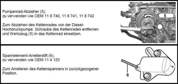 Serie di utensili per regolazione motore per BMW e MINI , 1.5 & 2.0L Diesel