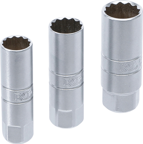 Serie di bussole poligonali per candele 10 mm (3/8) 14 - 16 - 18 mm 3 pz