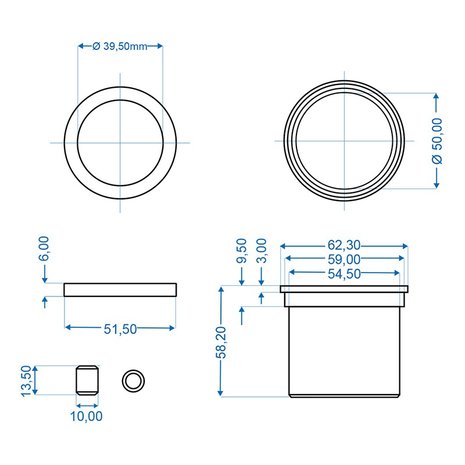 Cuscinetto scorrevole per freno a inerzia adatto per Knott KF27A - KF30C - KRV30B - KRV30A B