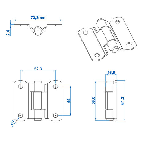 Cerniera 73x61mm