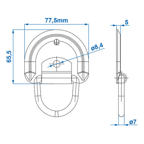 Trogolo di ancoraggio 76x66mm